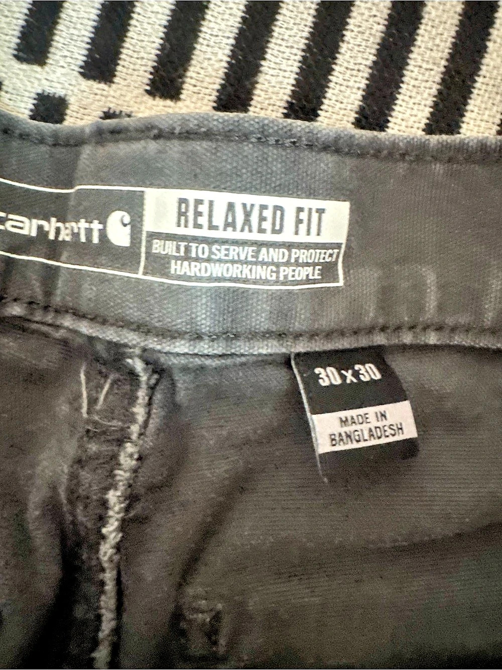 Carhartt Relaxed Straight Rigby Double-Front Dungaree Gray Waist 30 x 30 - Picture 3 of 4